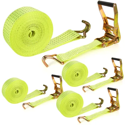 Wholesale 8000Lbs 2 Inch * 20ft Break Strength Cargo Truck Trailers Heavy Duty 2 Inch Ratchet Straps with Double J Hooks