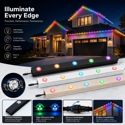 UCS2904 Addressable RGBW Pixel Light 40mm IP68 Outdoor LED Node Lighting For Permanent Christmas And Commercial Facade Projects