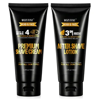 Private Label Bald Head Shaving Kit & Razor Burn Relief & Scalp Soothing & Custom Label Aftershave Lotion