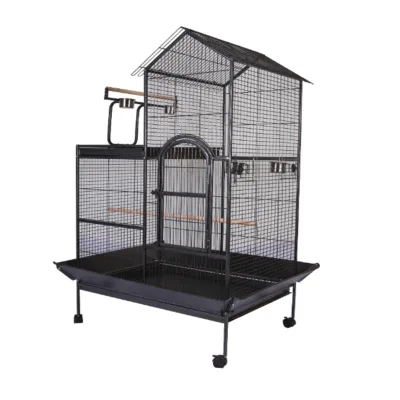 Durable Contemporary Wrought Iron Birdcage Easy-to-Use Large Strong Metal Door Lock System Parrots Wood Material Box Packing