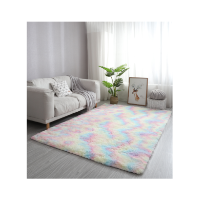 Rainbow Color Home Carpets Living Room Fluffy Area Rug Cheap Floor Office Carpets
