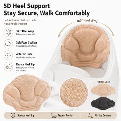 180 Heel Wrap Pad Half Size Insole Multi-Function Memory Foam Eco-Friendly Anti-Slip Loafer Sneaker Flat Pump Protector