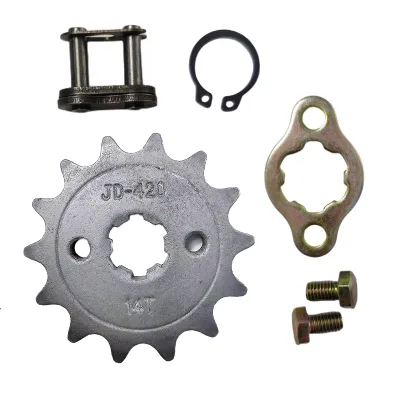 Motorcycle Engine Parts Driving Sprocket with Screw for Jd-420-14t-17mm Gold Carton Free Speedway ADC12 Top Grade 500pcs CN;CHO