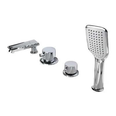 GOGO Bathtub Faucet 4-piece Set Copper Split Type Cold Hot Faucet Shower Room Accessories Bathroom Water Mixing Valve Tap Sets