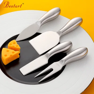 Wholesale Eco-Friendly Kitchen Cheese Tools 4pcs Rose Gold 304 Stainless Steel Butter Cheese Knife Set with Custom Logo