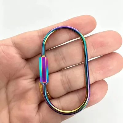 Wholesale Silver Brass Key Chain Larger Oval Shape Copper Car Key Chain Detachable Car Key Bags Accessories Link Keyring