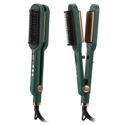 PTC Heating 2 in 1 Ceram Hair Curler and Hair Straightening Brush