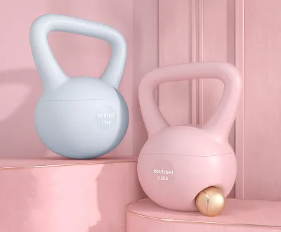Home Gym Fitness Floor Protect Pvc and Steel Grit Soft Kettlebell Custom Logo Kettlebell
