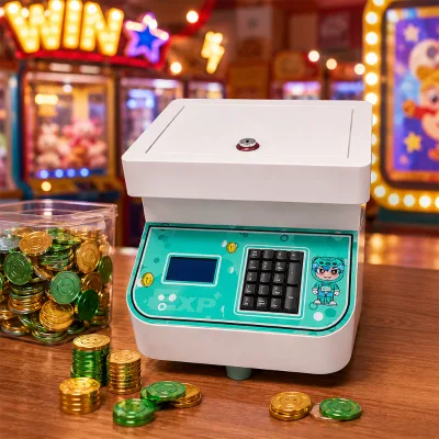 High Speed Metal Plastic Coin Counting Machine English Support for Arcade Game Centers Amusement Parks Large Hopper Accurate