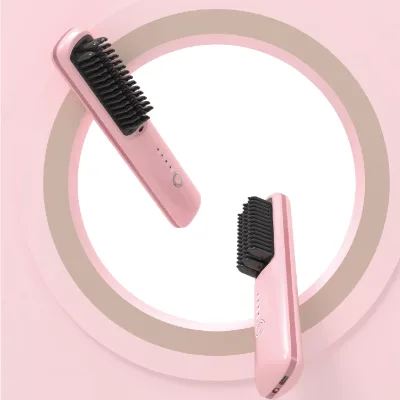 Negative Iron Portable Hair Straightener Brush Rechargeable Cordless 2600mAh New Arrivals