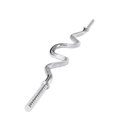 48'' Threaded Regular EZ Chromed Super Curl Gym Fitness Bodybuilding Barbell Bar with 5kg Weight Collars