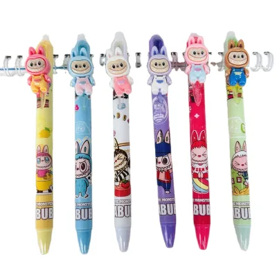 HY2 Wholesale Labubu Erasable Pens 0.5mm Black - Cute Anime Student Writing Pens for School Office Neutral Stationery