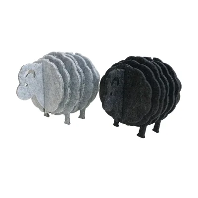 Wholesale Sheep Cup Mat Set Detachable and Assembled Irregular Coaster Table Decoration