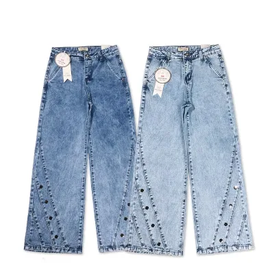 Boutique New Fashion Girls Leggings Pants Stone Washed Jeans Teenager 8-16y Jeans Girl Color Fade Proof Loose Denim Jeans Girls
