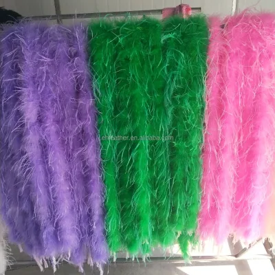 Cheap Dyed Color 9-11cm Single Layer Ostrich Feather Boas 1 Ply Fluffy Feather Boa Christmas for Party Decoration