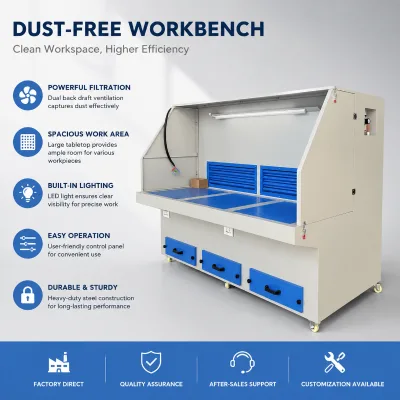 New Mobile Welding Downdraft Table Sanding Table with Carbon Steel for Industrial Use