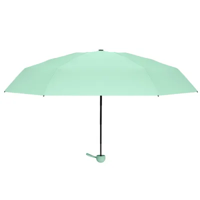 UV-resistant Six Eight-bone Capsule-style Umbrella Ultra-light Mini Pocket Size Dual-use Sun Rain Portable Black-coated Alloy
