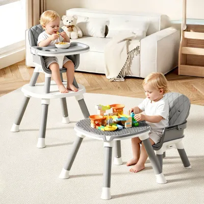 Six in One Baby Growth Chair Multifunctional Dining Feeding Seat Kids Learning Chair Combined With Building Block Table