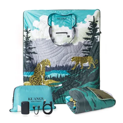 50*60'' Waterproof Portable Car Packable Down Puffy Camping Blanket