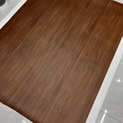 New Modern Embossed Walnut PVC Vacuum Decorative Door Membrane Film Durable Explosion-proof for House Doors