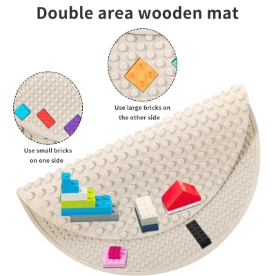 Creative Educational Plastic Building Block Mat for 2-6 Year Olds Kids Music Play Compound Double-Sided Large Small Bricks