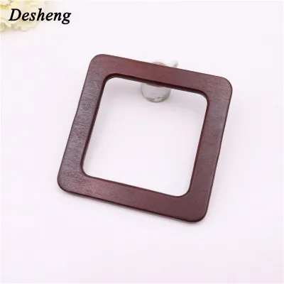 Square Shape Natural Wood Bag Handles High Grade Handbag Clutch for Women Bag