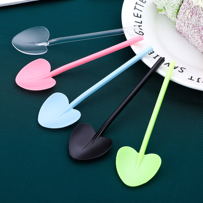 Plastic Spoons Cute Spoon for Desserts Plastic Creative Heart-shaped Spoons