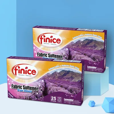 Oem FINICE Natural Eco-friendly Lavender Scent Long Lasting Fragrance Deep Cleaning No Plastic Fabric Softener Dryer Sheets