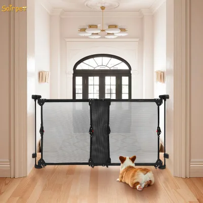 Extra Wide Retractable Metal Safety Gate for Indoor  Baby Gate Pet Use Steel Material