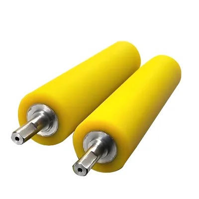 Polyurethane Rubber Roller Rubber Wrapped Bearing Roller 60 Unpowered Shaft Silicone Rubber Roller
