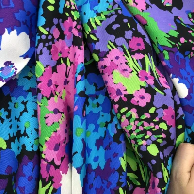 New Style 100% Viscose Floral Printed Rayon Challis Fabric