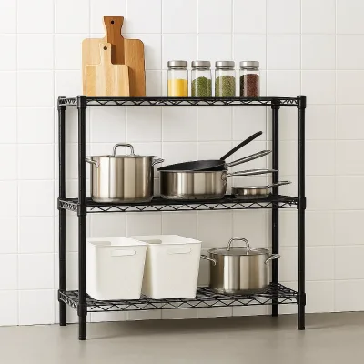 Adjustable Heavy-Duty Metal Wire Mesh Shelving Storage System Modern Design Office Furniture Hospital School Workshop Hotel