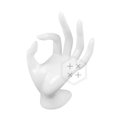 Plastic Hand-Shaped Durable PVC Jewelry Display Rack Hanging Storage Bracelets Rings Portable Modern Design Black/White