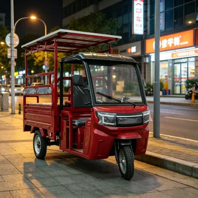 Cost Effective 2000W Open Electric Tricycle Solar Panel Three Wheeler for Farm Vendor and Family Use