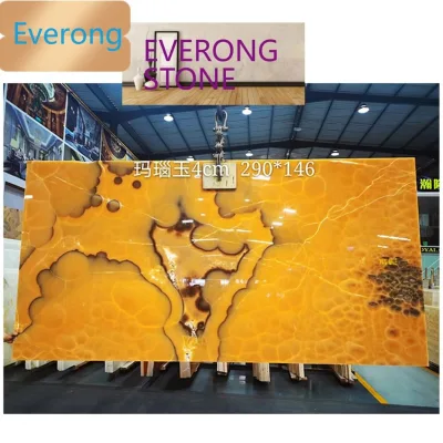 Transparent Yellow Onyx Marble Dining Table Tiles, Gem Onyx Marble Onyx Panel Slate, Living Room Background Wall Slate