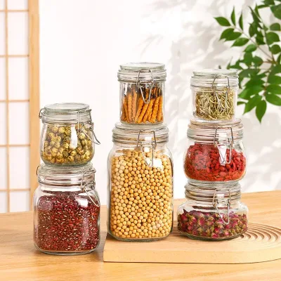 Airtight Glass Jar Borosilicate Glass Food Storage Jars With Lid Recyclable