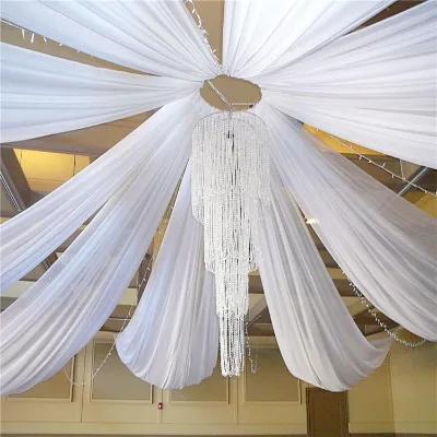 Wedding White Curtain Backdrop Elastic Curtain Fabric Wedding Ceiling Decoration Hanging