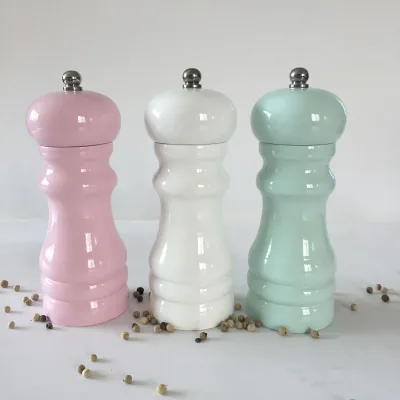 Customized Color Ceramic Grinding Mechanism Pepper and Salt Mill Wooden Grinder with Custom Colors