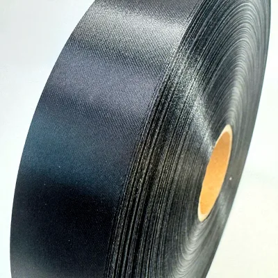 Heat-transfer-printed Polyester Double Faced Satin Ribbon Garment Care Labels Black Double-Stripe Barcode Water-Resistant Easy