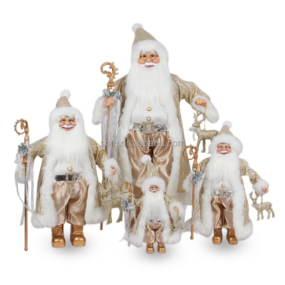 SOTE 18 Inch Standing Santa Claus Home Fabric Santa Claus Doll Christmas Tree Decor Santa Claus Decor