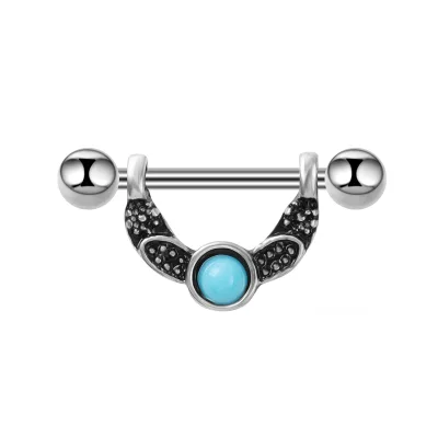 Wholesale14G Ethnic Stainless Steel Nipple Ring Resin Hypoallergenic Nail Piercing Body Jewelry Women Men Hot Sale Navel Navel
