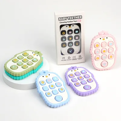 Food Grade Silicone New 2026 Kids Silicone Teething Toy for Babies Mitten Toy Animal Silicone Simulation Baby Phone Teether