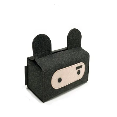 Eco-Friendly Felt Tissue Case Grey or Customized Color Modern Style 3MM Thickness 24.5x13x11cm Home Use