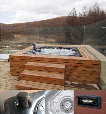 New Design No Chemical 6 Person Hot Tub Acrylic Outdoor Spa with Pop up TV