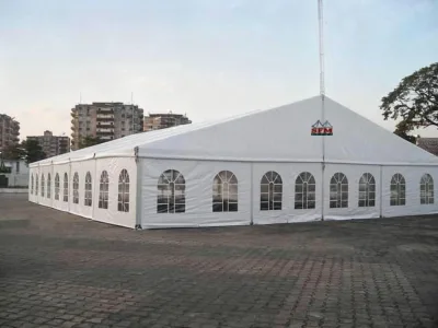 Guangrui Tent Exhibition Tent 10x20m Peak Top Design Aluminum Alloy Frame Fire Retardant PVC Fabric for Business Exhibitions