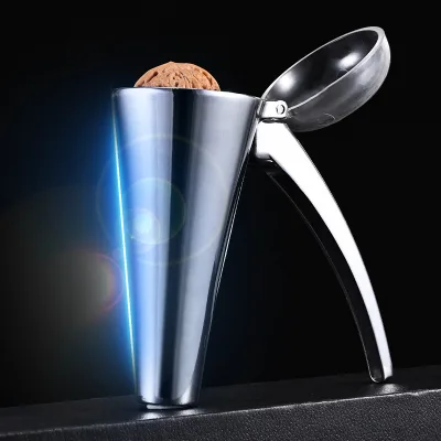 Hot Sale Convenient Funnel Shape Spatter-Proof Nut Crackers with Lid Cover