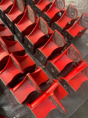 Resin Sand Cast Ductile Iron Railway Vehicle Bracket Red Painted Machined Heavy Duty Suspension Mount OEM Custom Parts