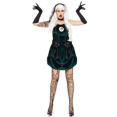 Green Resurrected Ghost Bride Uniform Halloween Vampire Zombie Costume Thriller Party Role-playing Costumes