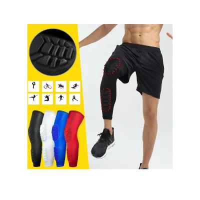 1 Pair Compression Knee Pads Honeycomb Long Basketball Leg Sleeve Men Women Kids Sport Calf Knee Brace Pad