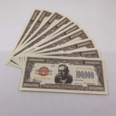 US 100000 Dollars Money Paper Banknotes 1934 One Hundred Thousand Bills Wilson Dollar With UV Light Art Gift